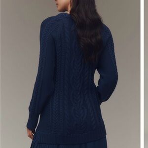 Anthropoligie Navy Cable-Knit Women's Sweater